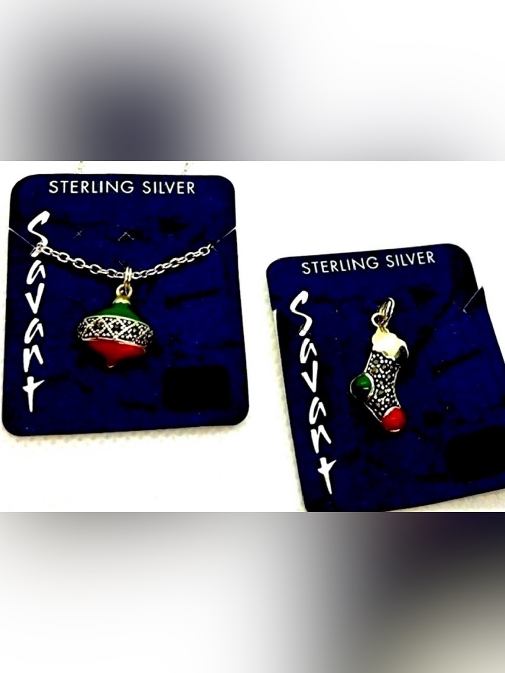 CHRISTMAS ORNAMENT AND STOCKING NECKLACE & CHARM